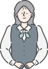 受付　案内係　女性　イラスト