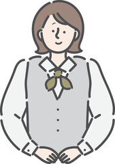 受付　案内係　女性　イラスト