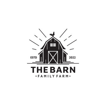 family farm vintage retro logo design, the farm rustic grunge vector illustration
