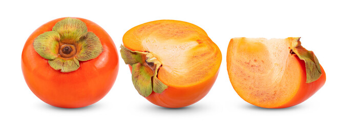 Ripe persimmons isolated on white