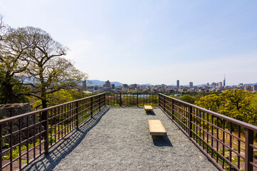 The Ruins of Fukuoka Castle at Maizuru Park, Fukuoka, Japan.