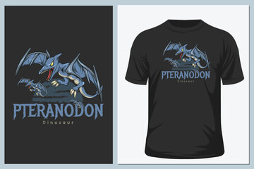 Pteranodon character on t shirt. Dinosaur © Forde