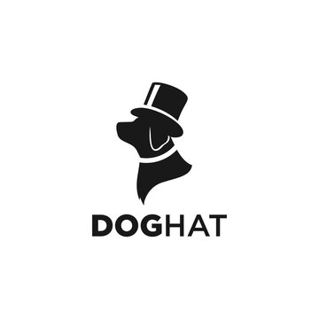 silhouette of a dog with a bowler hat