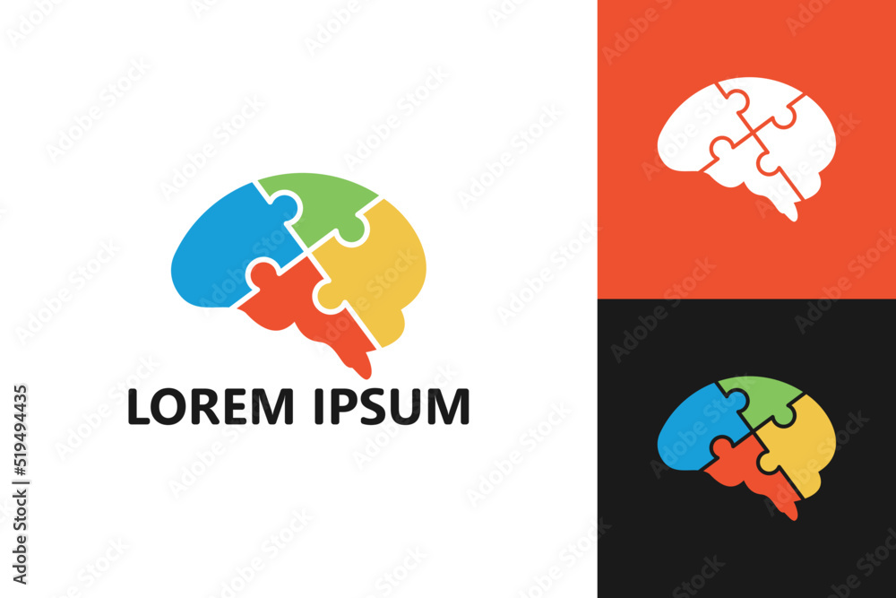 Canvas Prints brain puzzle logo template design vector