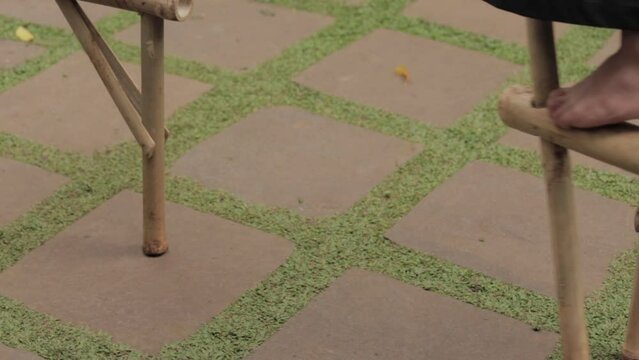 Egrang, Traditional Game Indonesia Pair of Bamboo Balance