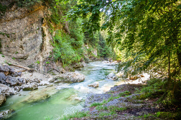 river in the forest at tiefenbachklamm kramsach austria