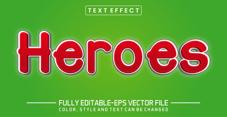 Heroes font Text effect editable