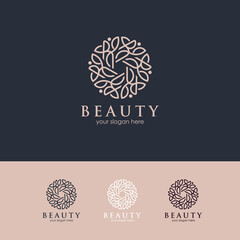 Abstract leaf flower icon vector design. Universal creative premium symbol. Elegant fashion boutique vector sign.