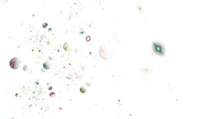 Abstract green and rose planets. Fantastic space background. Digital fractal art. 3d rendering.