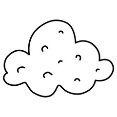 Cloud  Illustration. Hand-drawn doodles illustration.
Line art. 