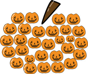 set of halloween pumpkins