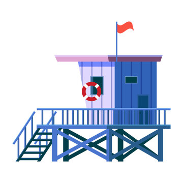 Lifeguard Tower icon. Station building illustration isolated