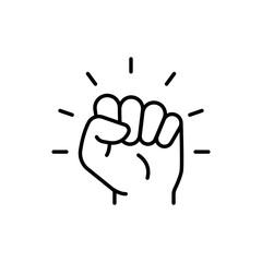 Empowerment icon. Simple outline style. Hand fist, empower, strength, courage, strong, power concept. Thin line vector illustration isolated on white background. EPS 10.