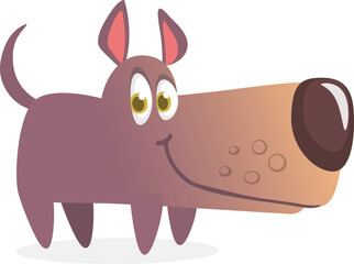 Cute cartoon  funny dog. Vector illustration