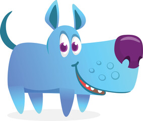 Cute cartoon  funny dog. Vector illustration