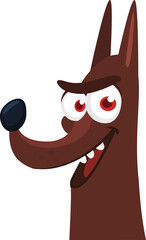 Cute cartoon  funny dog. Vector illustration