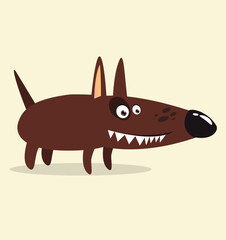 Cute cartoon  funny dog. Vector illustration