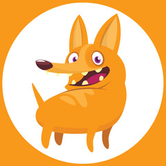 Cute cartoon  funny dog. Vector illustration