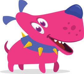 Cute cartoon  funny dog. Vector illustration