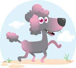 Cute cartoon  funny dog. Vector illustration