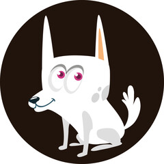 Cute cartoon  funny dog. Vector illustration