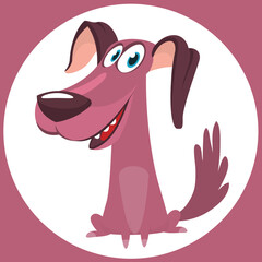 Cute cartoon  funny dog. Vector illustration