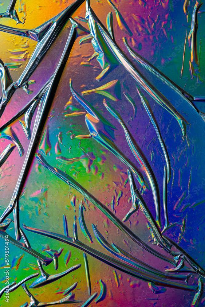 Aufkleber glued colorful gradient holographic texture background. dark futuristic blurred hologram colors. abs