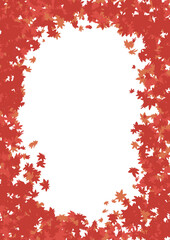 紅葉のフレーム素材　A4縦