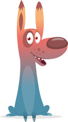 Cute cartoon  funny dog. Vector illustration