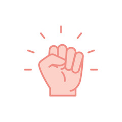 Empowerment icon. Simple flat style. Hand fist, empower, strength, courage, strong, power concept. Filled outline vector illustration isolated on white background. EPS 10.