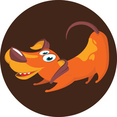 Cute cartoon  funny dog. Vector illustration