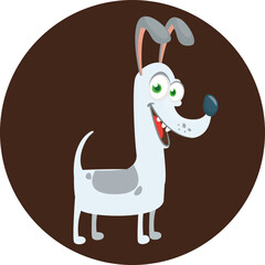 Cute cartoon  funny dog. Vector illustration