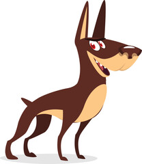 Cute cartoon  funny dog. Vector illustration