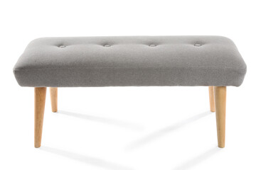 Grey bench on white background