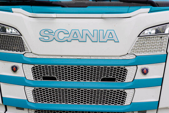 Scania Truck AB Logo Text And Brand Sign Swedish Manufacturer Of Commercial Vehicles Heavy Truck And Bus