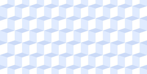 Tileable geometric pattern texture with white cubes to use as background image for website, web, app, banner, flyer, etc. Modern vector flat style for fancy design in white elegant mood
