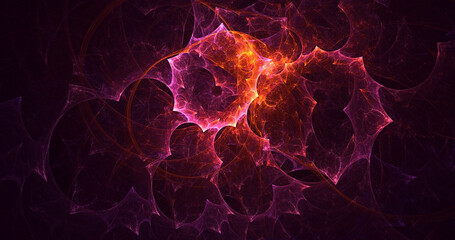 3D rendering abstract colorful fractal light background