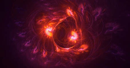 3D rendering abstract colorful fractal light background