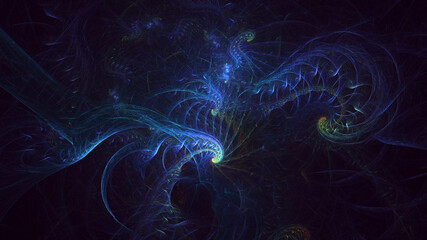 3D rendering abstract colorful fractal light background