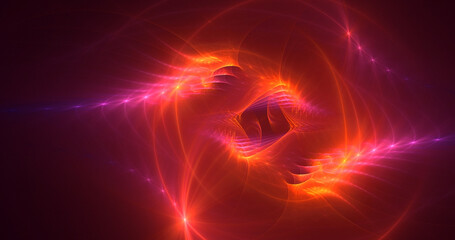 3D rendering abstract multicolor fractal light background