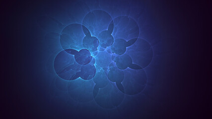 3D rendering abstract multicolor fractal light background