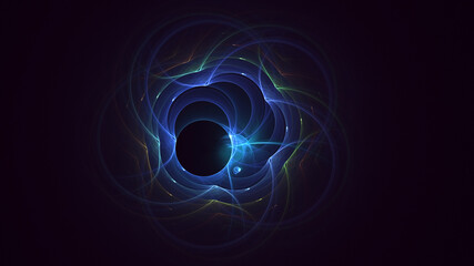 3D rendering abstract multicolor fractal light background