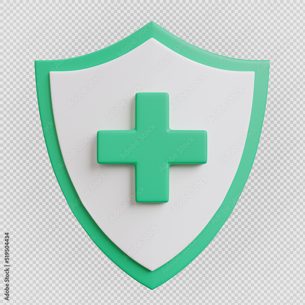 Fototapete shield minimal isolated background,with clipping path,3d rendering.