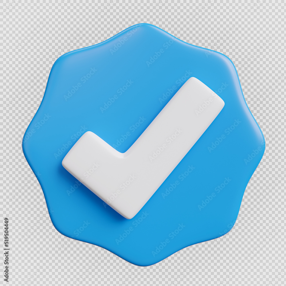 Poster verified icon minimal isolated background,with clipping path,3d rendering.