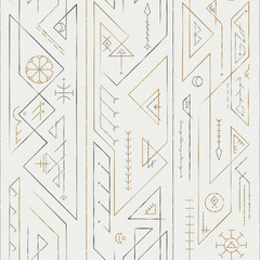Scandinavian rune seamless pattern - 519506203