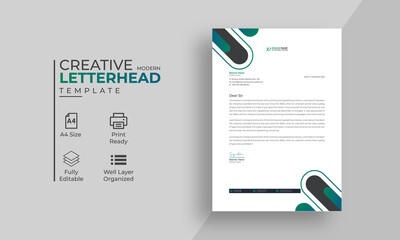 Modern Creative clean letterhead bundle of you corporate design ,or four color variation letterhead design template, ready to print letterhead design template