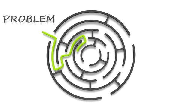 Business concept. Pathway from startup to monetization across labyrinth. 3D render