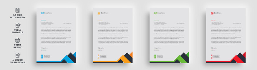 letterhead creative corporate modern abstract minimal 4 color package company official business agency informative simple clean flyer poster brochure newsletter vector template design with a logo