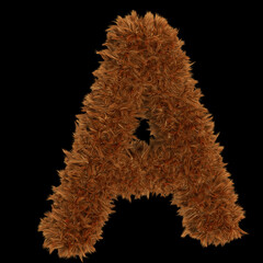 Hair effect on letter A