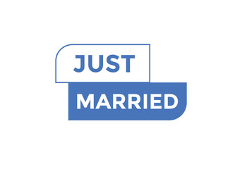 Just married text web template. Vector Illustration. 
